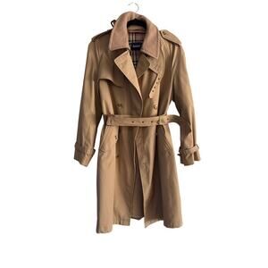 GANT Beige Belted Trench Coat Plaid Lining Size 20